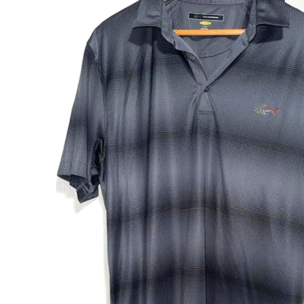 Greg Norman Play Dry Gray Striped Golf Polo Sz. XL | Athleisure Breathable